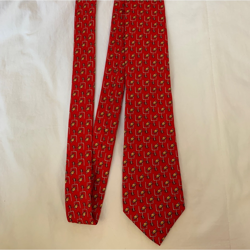 Men’s Red Bird Dog Bay Tie - Football Design